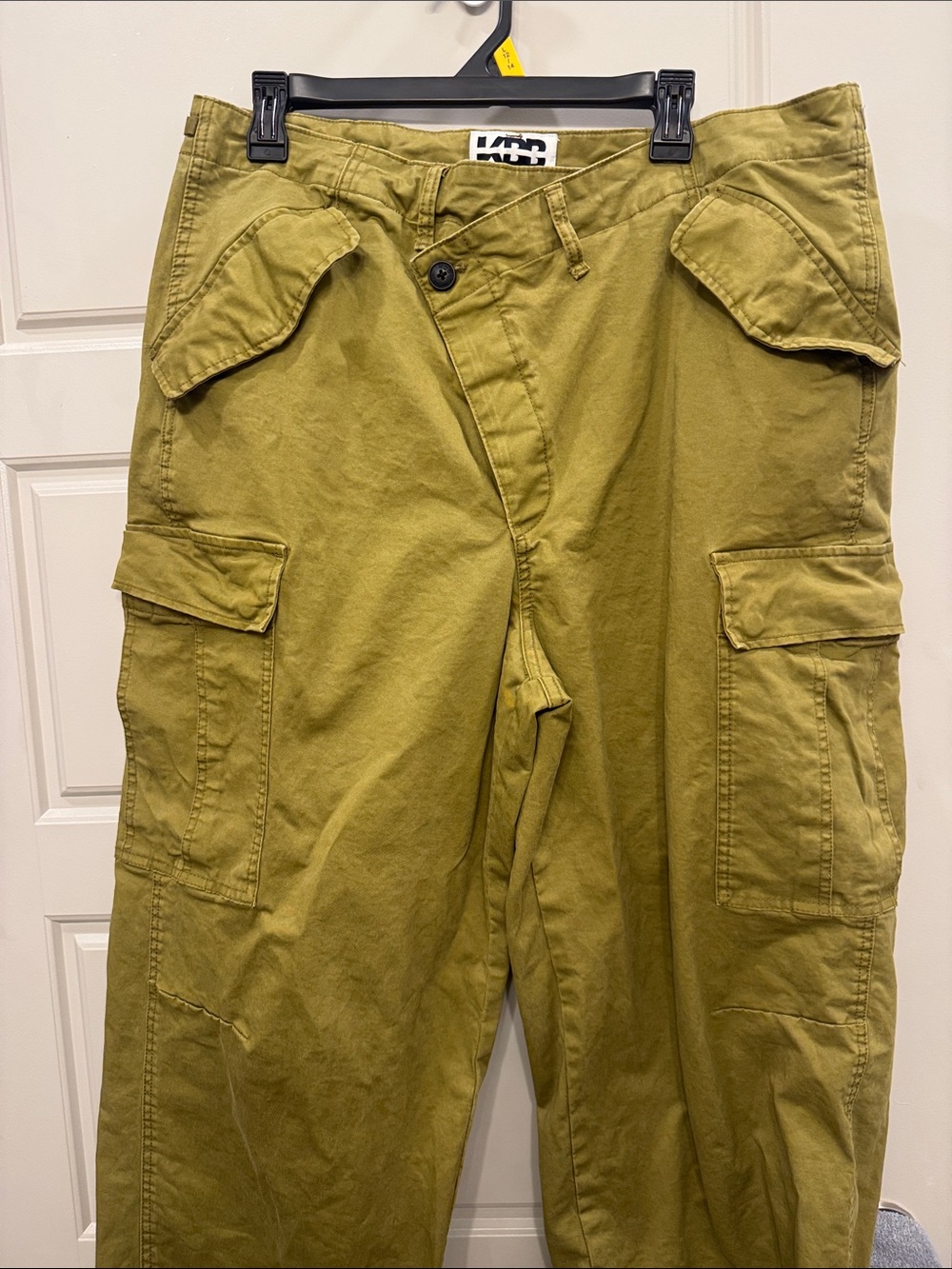 NWOT Wide Leg Cotton Cargo Jogger Pants in Olive Tan KBB by Kahlana
